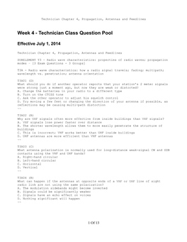 Week 4 - Technician Class Question Pool