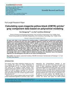 CMYK) Printer’ Gray Component Data Based on Polynomial Modeling