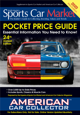 American™ the Insider’S Guide to Collecting, Investing, Values and Trends Car Collector