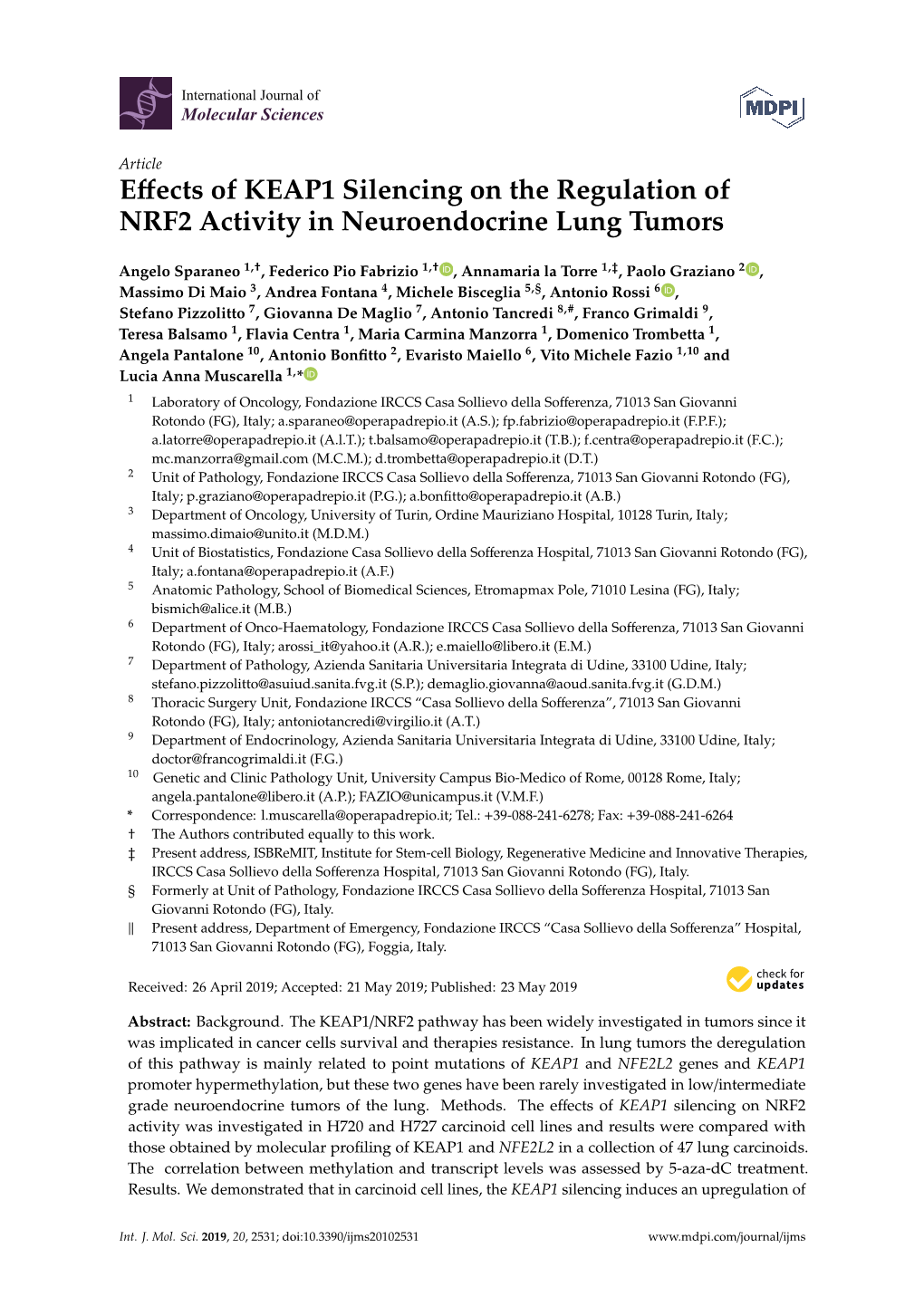 Effects of KEAP1 Silencing on the Regulation of NRF2 Activity