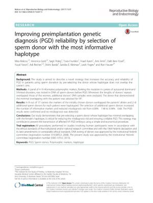 Improving Preimplantation Genetic Diagnosis