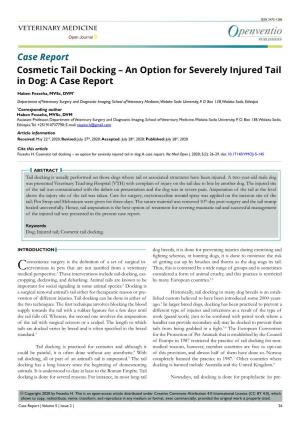 An Option for Severely Injured Tail in Dog: a Case Report