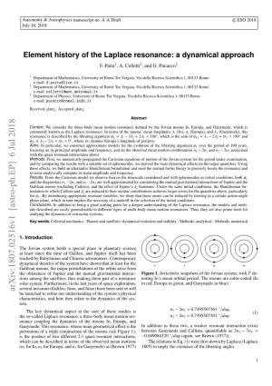 Element History of the Laplace Resonance: a Dynamical Approach F