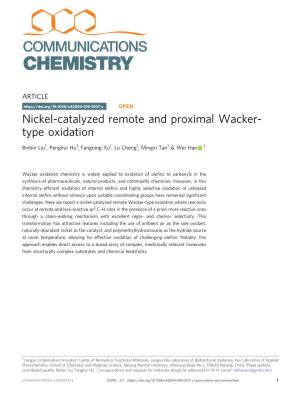 Nickel-Catalyzed Remote and Proximal Wacker-Type Oxidation