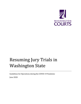 Resuming Jury Trials in Washington State June 2020
