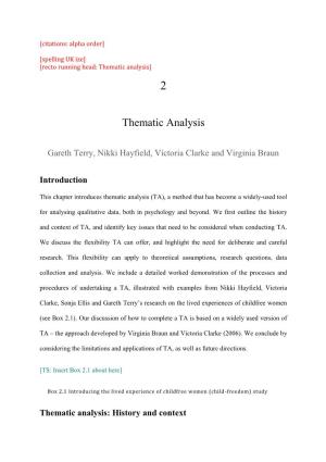 Thematic Analysis]