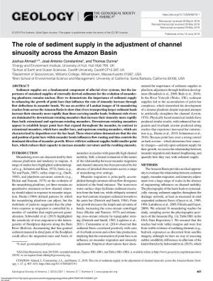 The Role of Sediment Supply in the Adjustment of Channel Sinuosity