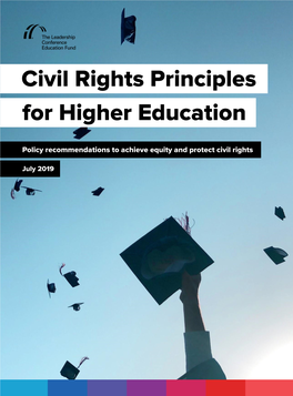 Policy Recommendations to Achieve Equity and Protect Civil Rights
