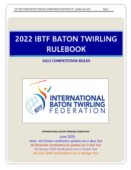 2022 Ibtf Baton Twirling Rulebook