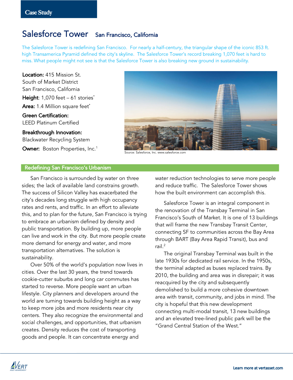 Case Study Salesforce Tower San Francisco, California