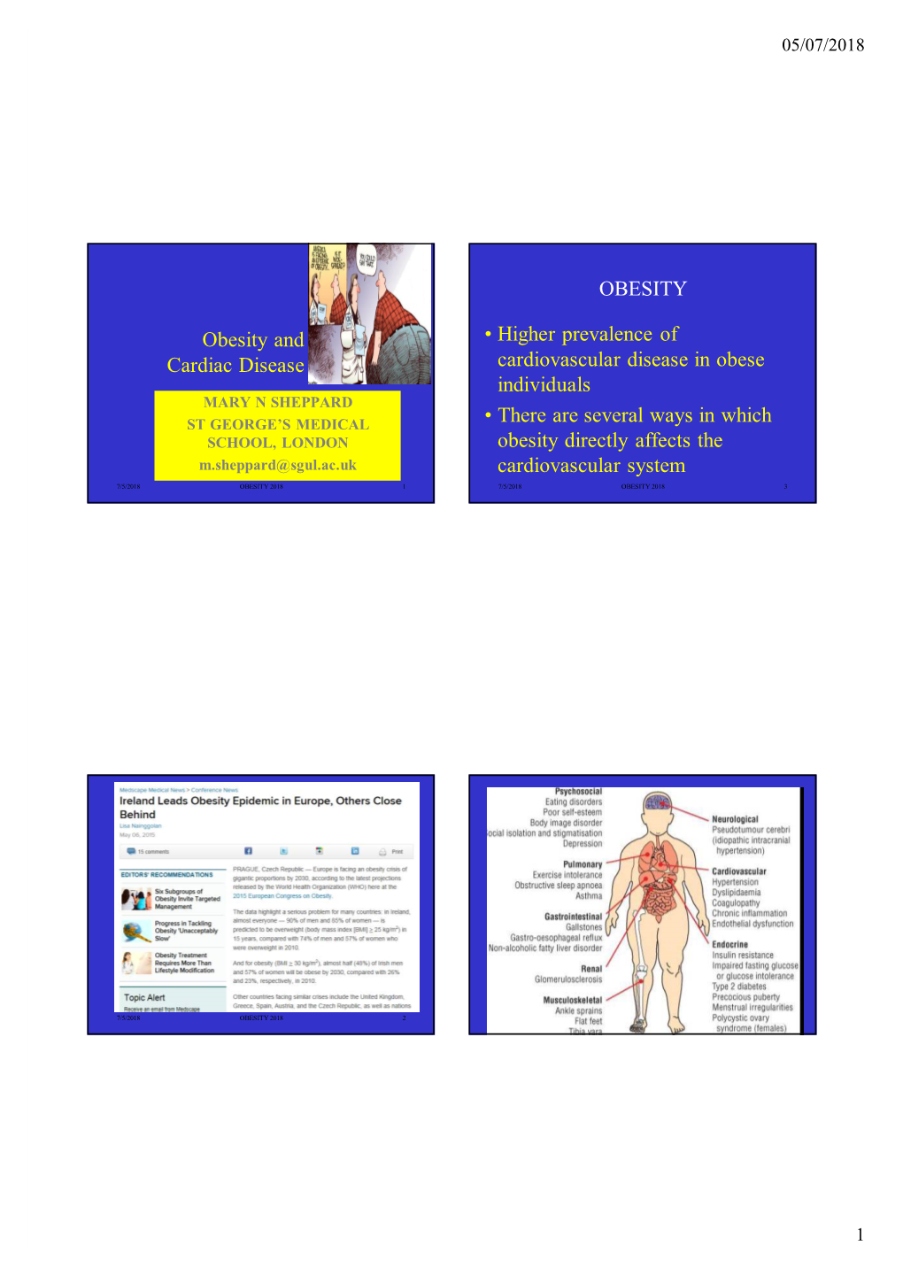 Obesity and Cardiac Disease OBESITY • Higher Prevalence of Cardiovascular Disease in Obese Individuals • There Are Several W