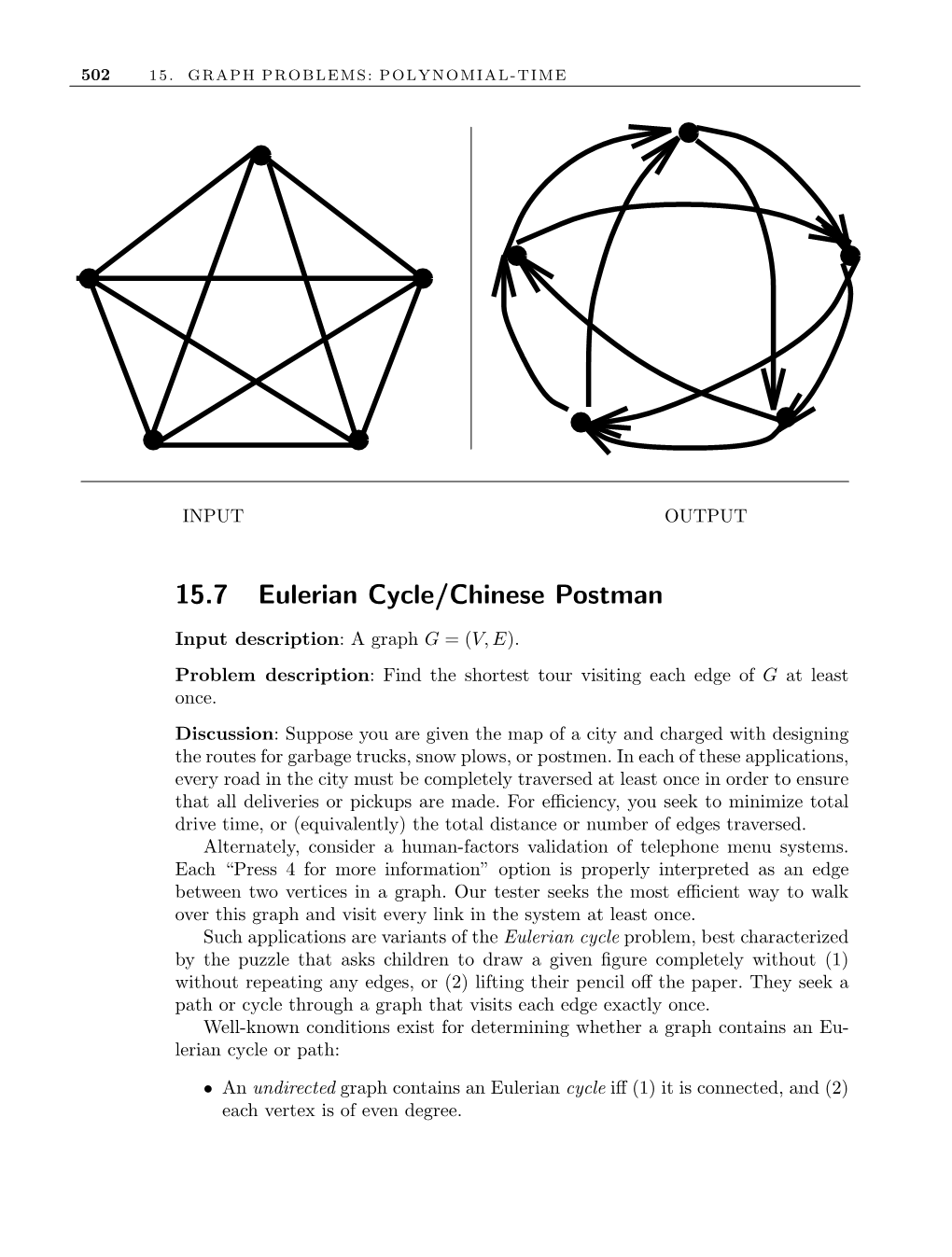 15.7 Eulerian Cycle/Chinese Postman