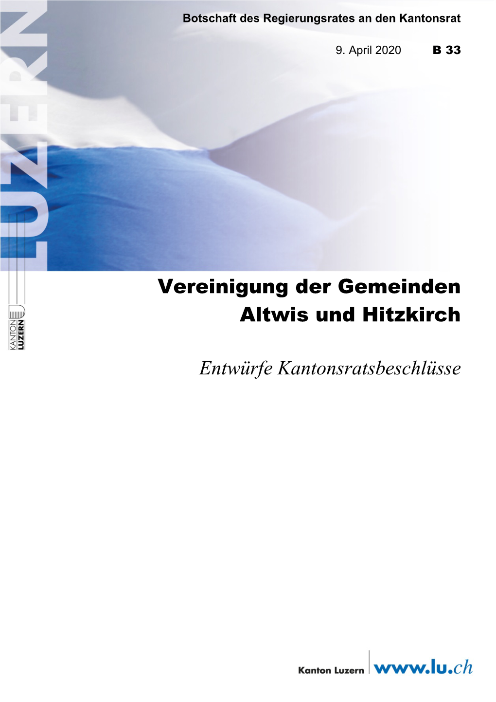 Vereinigung Der Gemeinden Altwis Und Hitzkirch Entwürfe