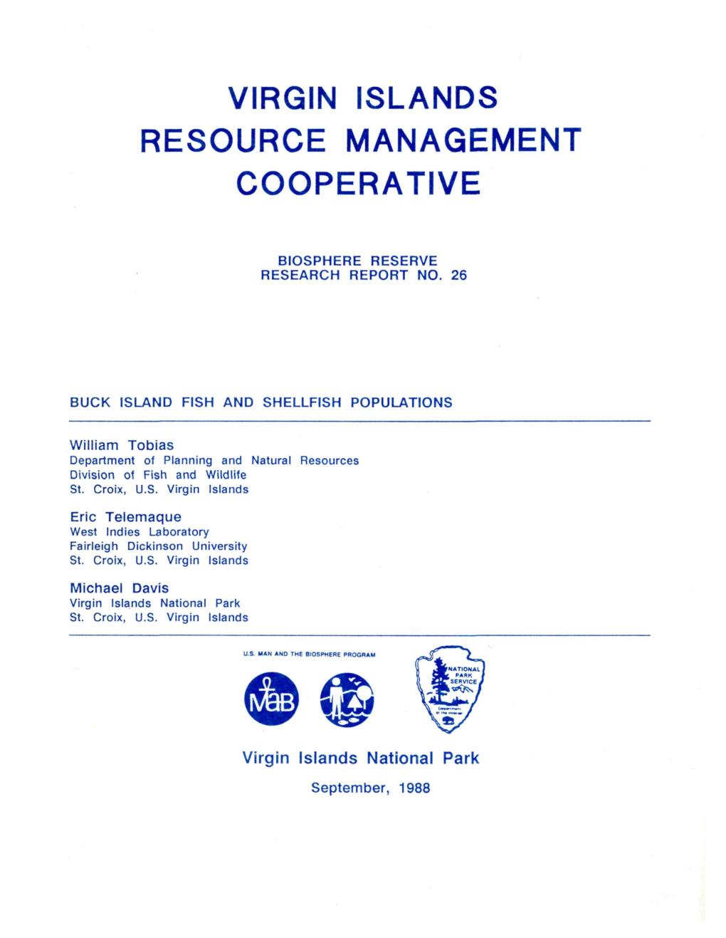 Buck Island Fish and Shellfish Populations