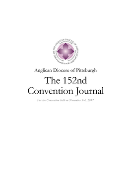 The 152Nd Convention Journal for the Convention Held on November 3-4, 2017