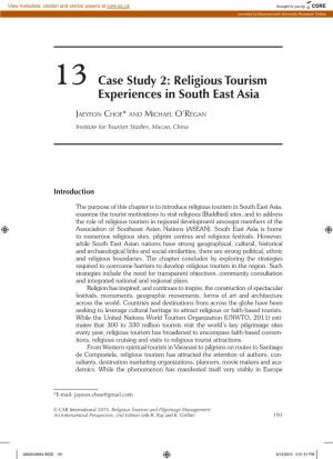 13 Case Study 2: Religious Tourism Experiences in South East Asia