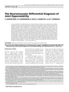The Neuromuscular Differential Diagnosis of Joint Hypermobility