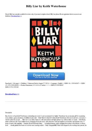 Billy Liar by Keith Waterhouse