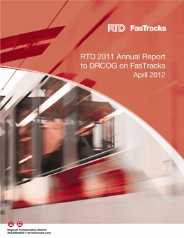 RTD 2011 Annual Report to DRCOG on Fastracks 4-3-12