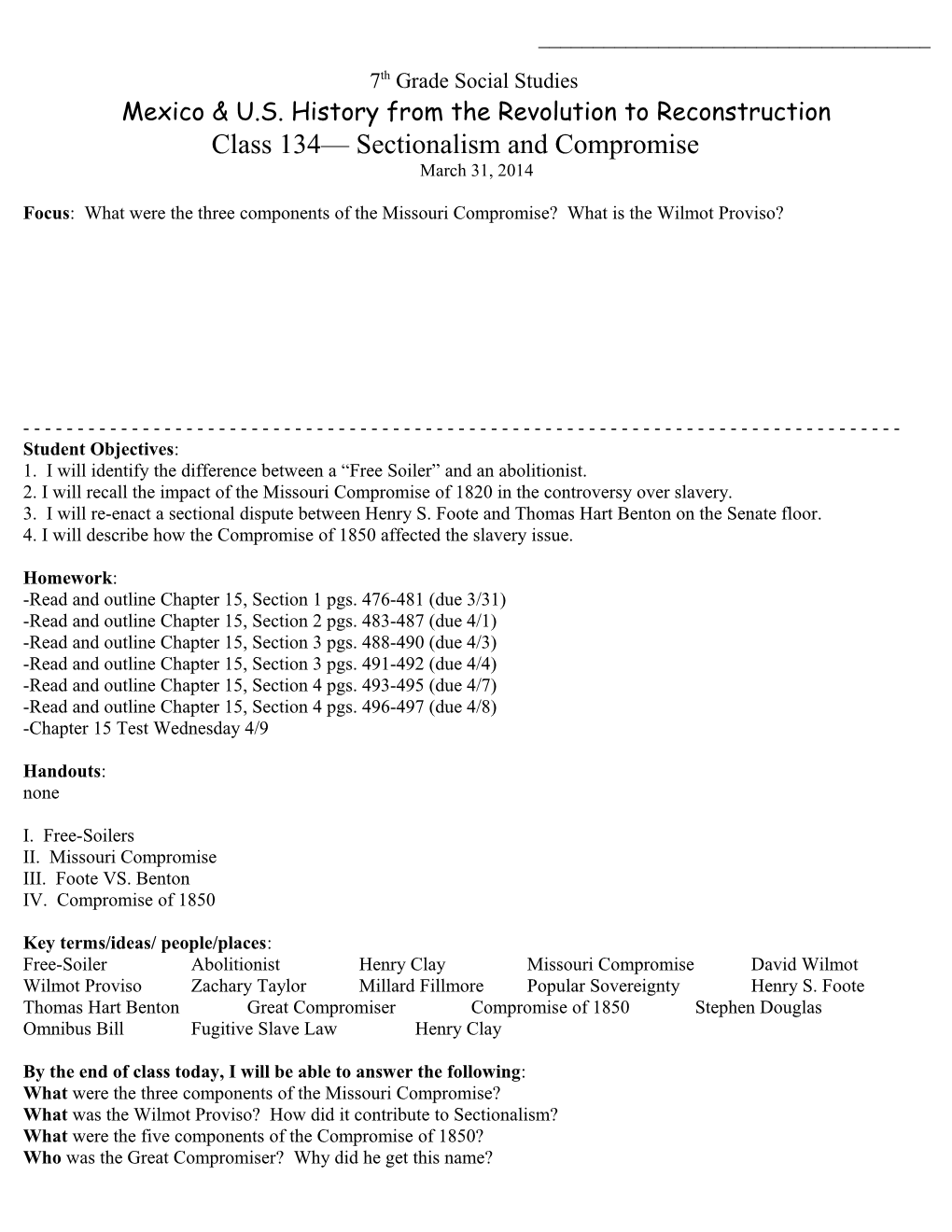 Mexico & U.S. History from the Revolution to Reconstruction s1