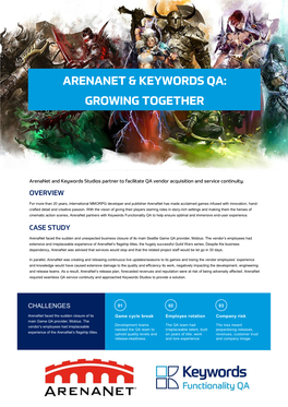Arenanet & Keywords Qa