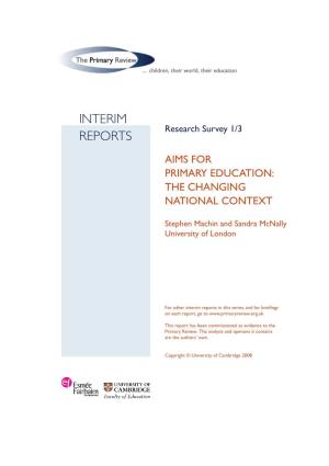 Aims for Primary Education: the Changing National Context