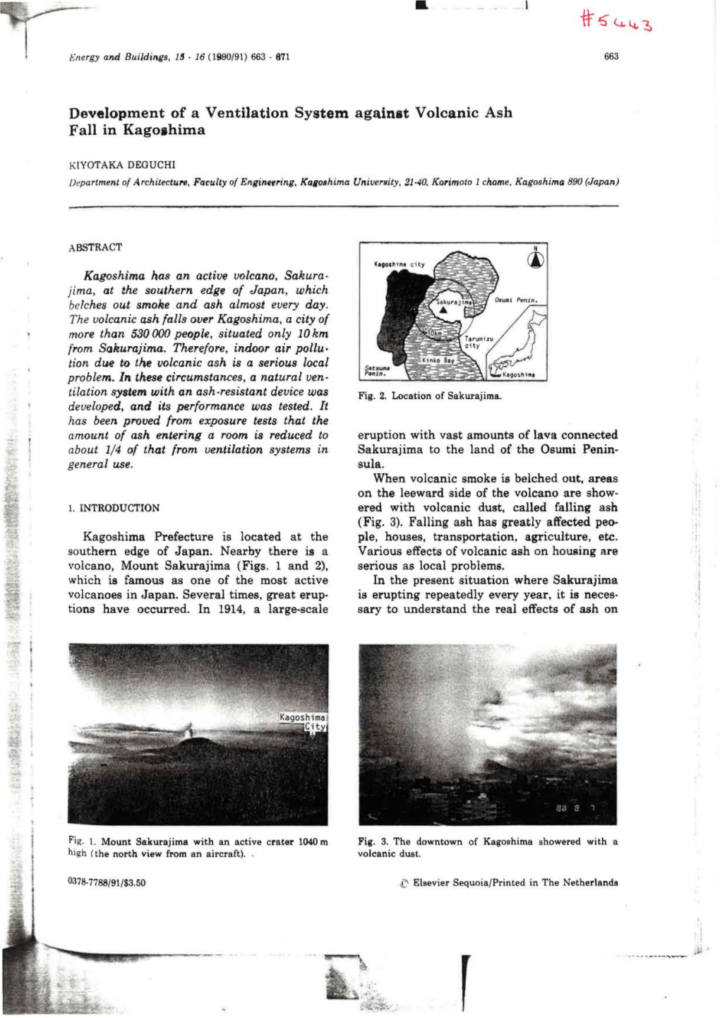 Development of a Ventilation System Against Volcanic Ash Fall in Kagoahima