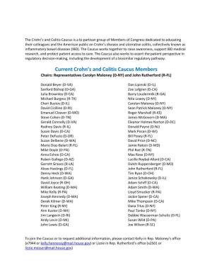 Current Crohn's and Colitis Caucus Members