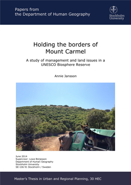 Holding the Borders of Mount Carmel