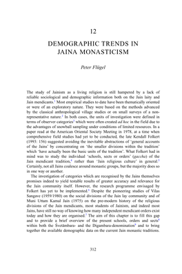 Demographic Trends in Jaina Monasticism
