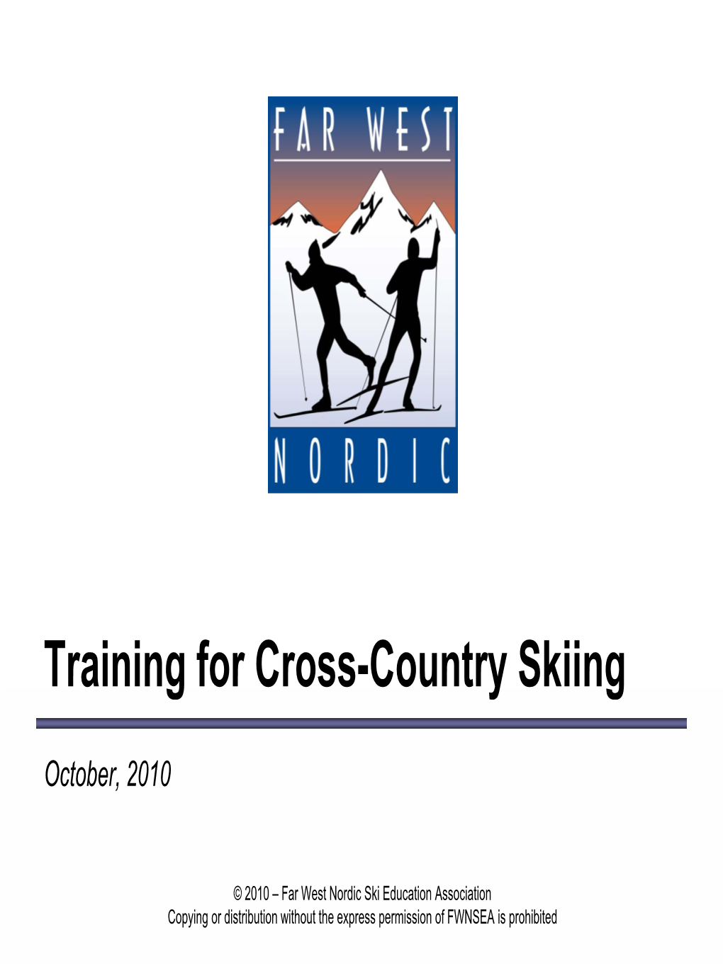 Training for Cross-Country Skiing G