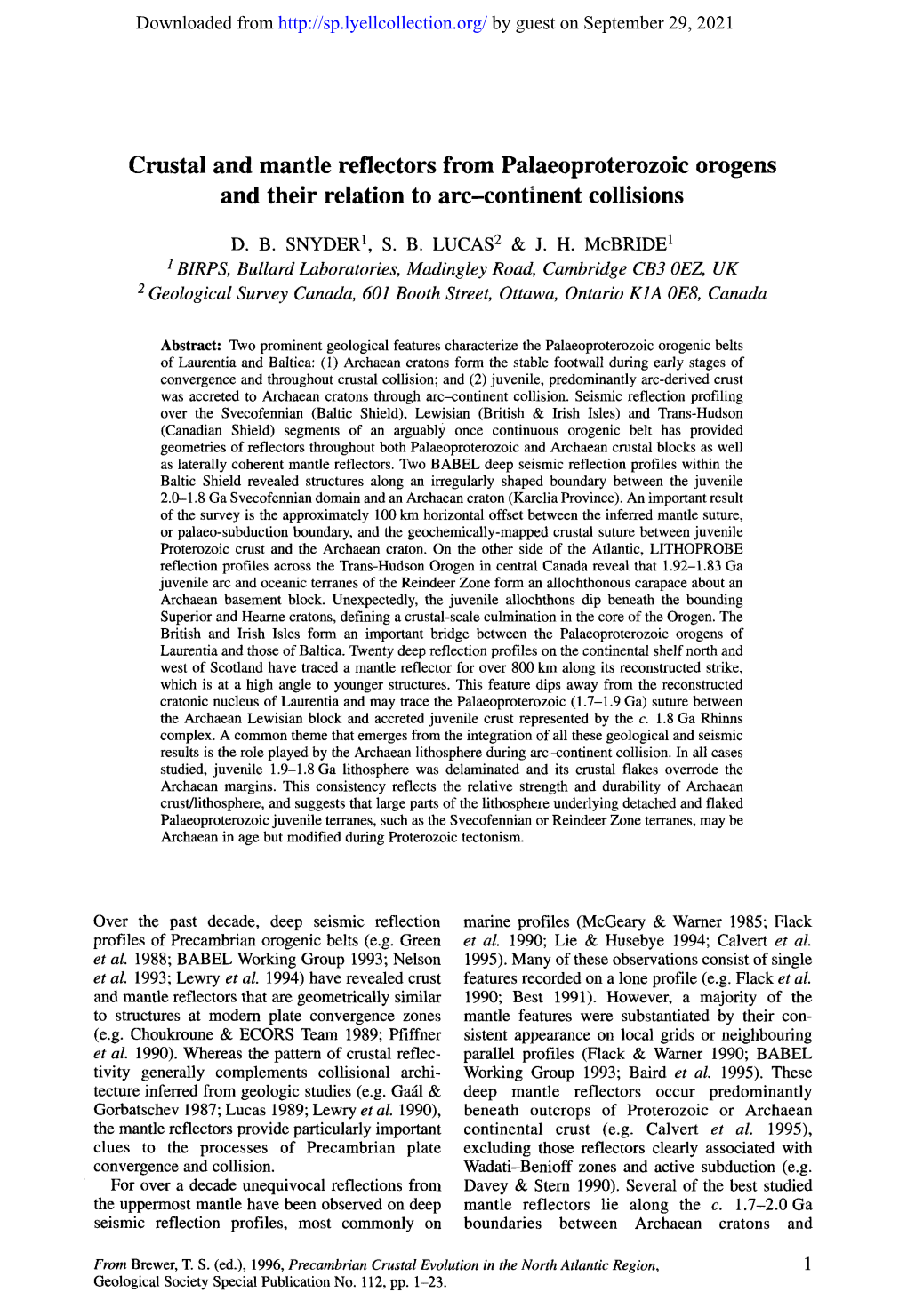 Crustal and Mantle Reflectors from Palaeoproterozoic Orogens and Their Relation to Arc-Continent Collisions