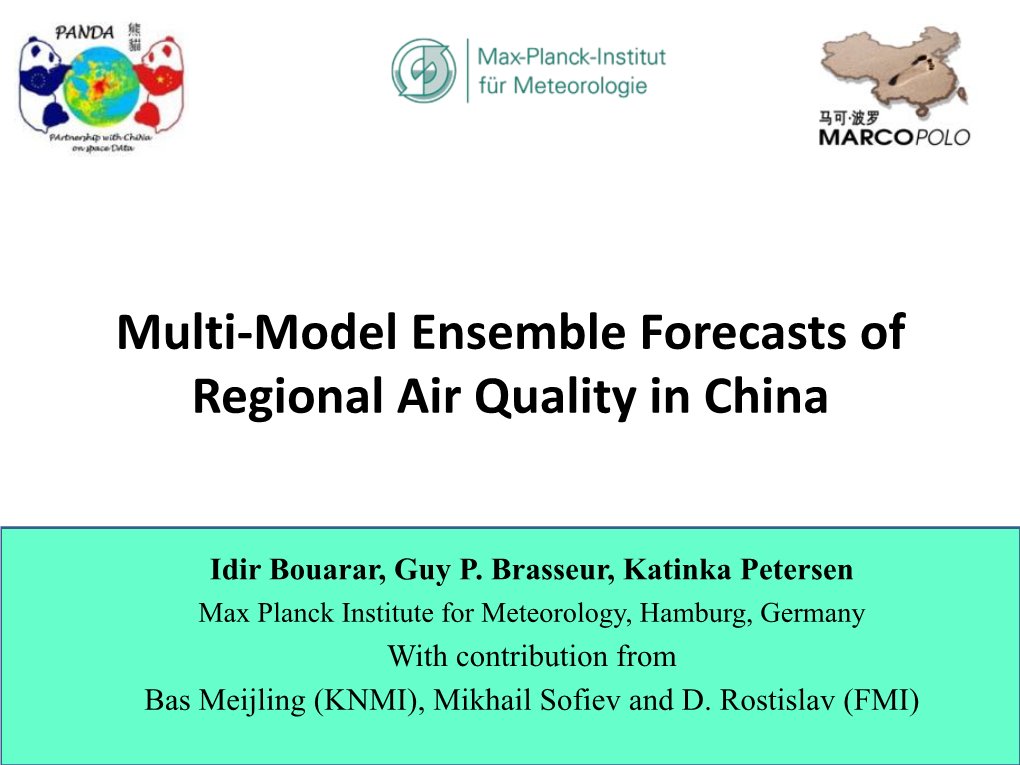 Multi-Model Ensemble Forecasts of Regional Air Quality in China