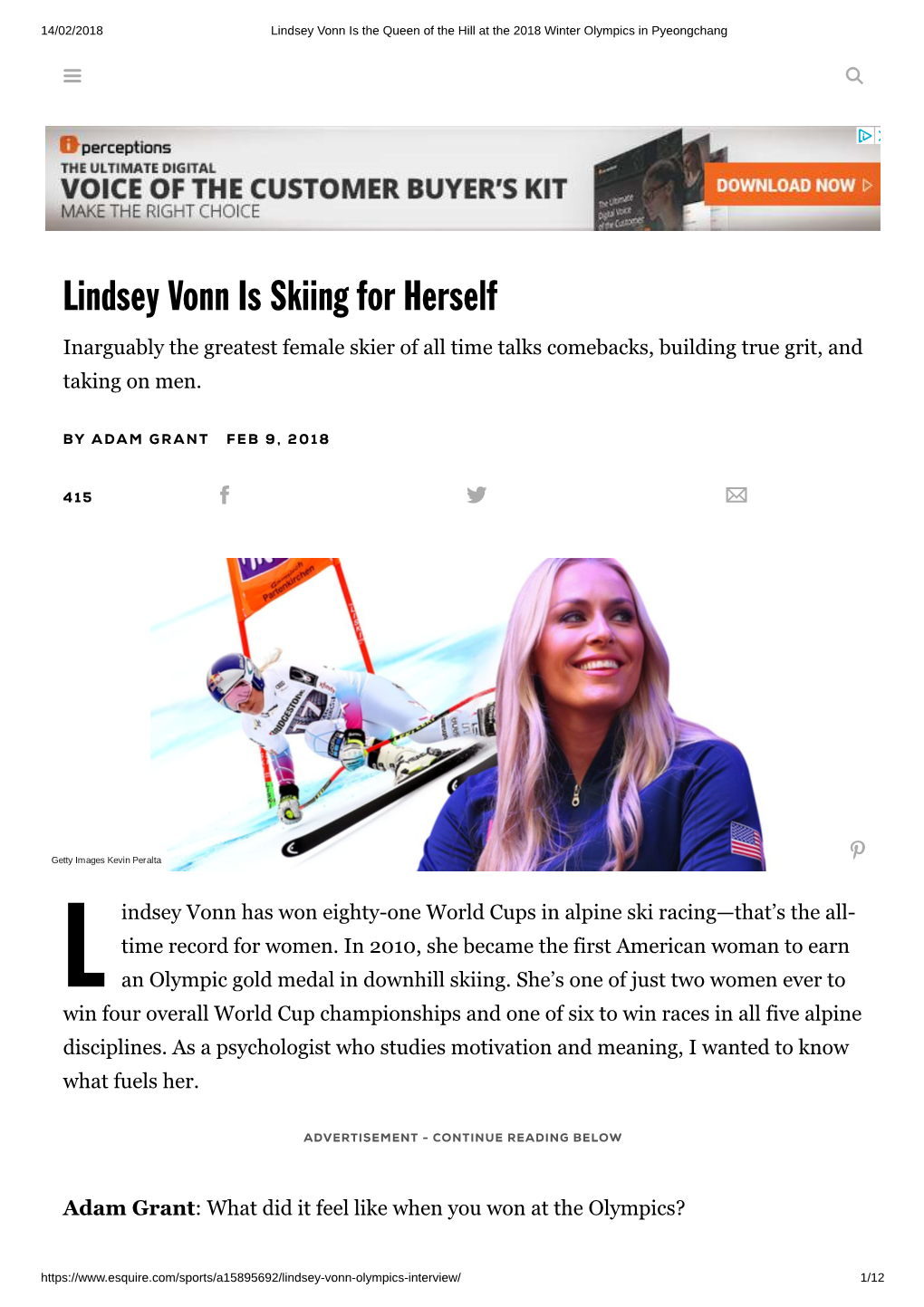 Lindsey Vonn Is Skiing for Herself Inarguably the Greatest Female Skier of All Time Talks Comebacks, Building True Grit, and Taking on Men