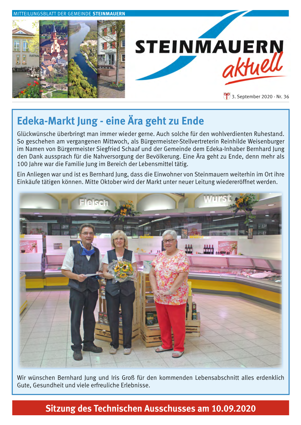 Edeka-Markt Jung - Eine Ära Geht Zu Ende Glückwünsche Überbringt Man Immer Wieder Gerne