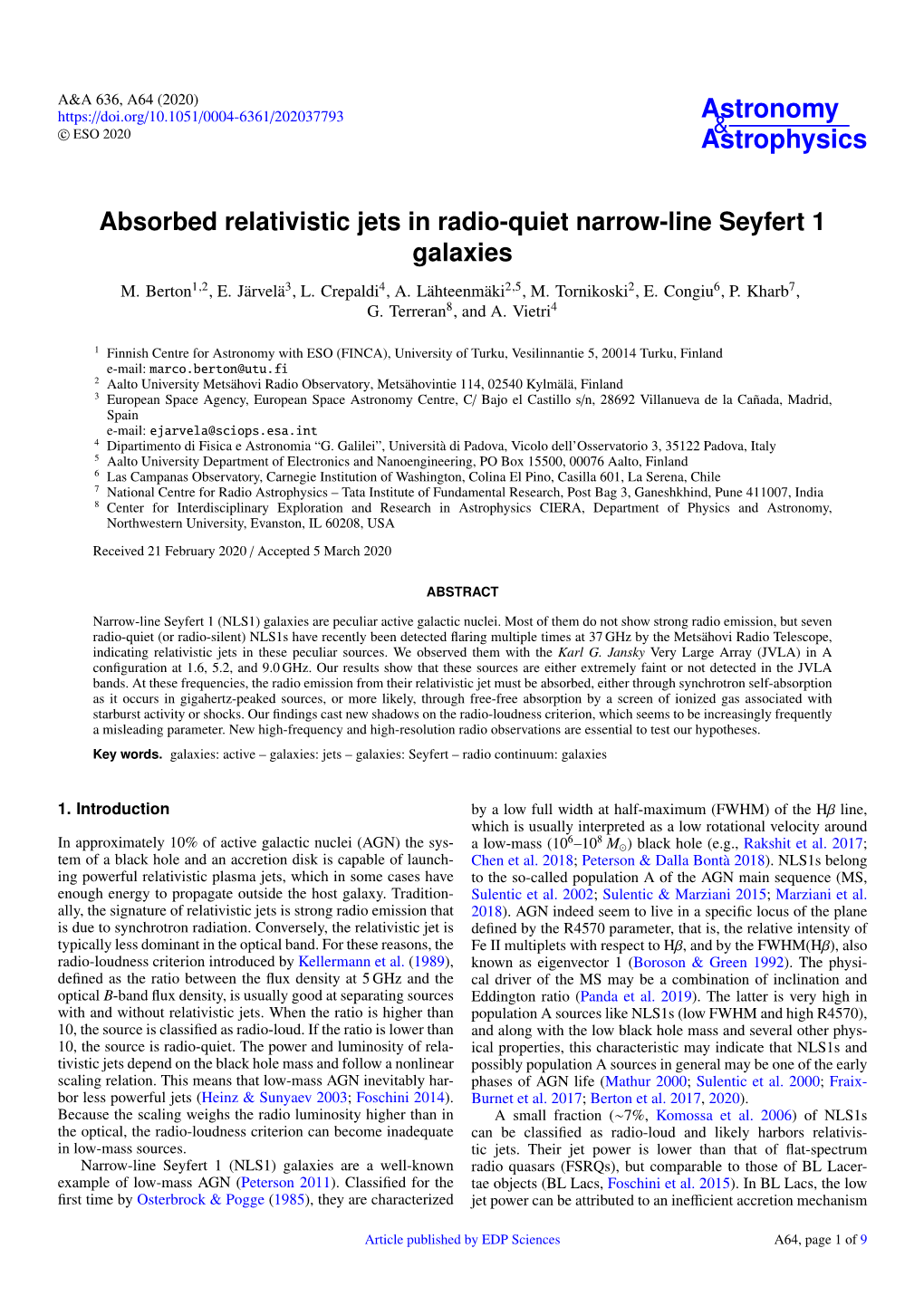 Absorbed Relativistic Jets in Radio-Quiet Narrow-Line Seyfert 1 Galaxies M