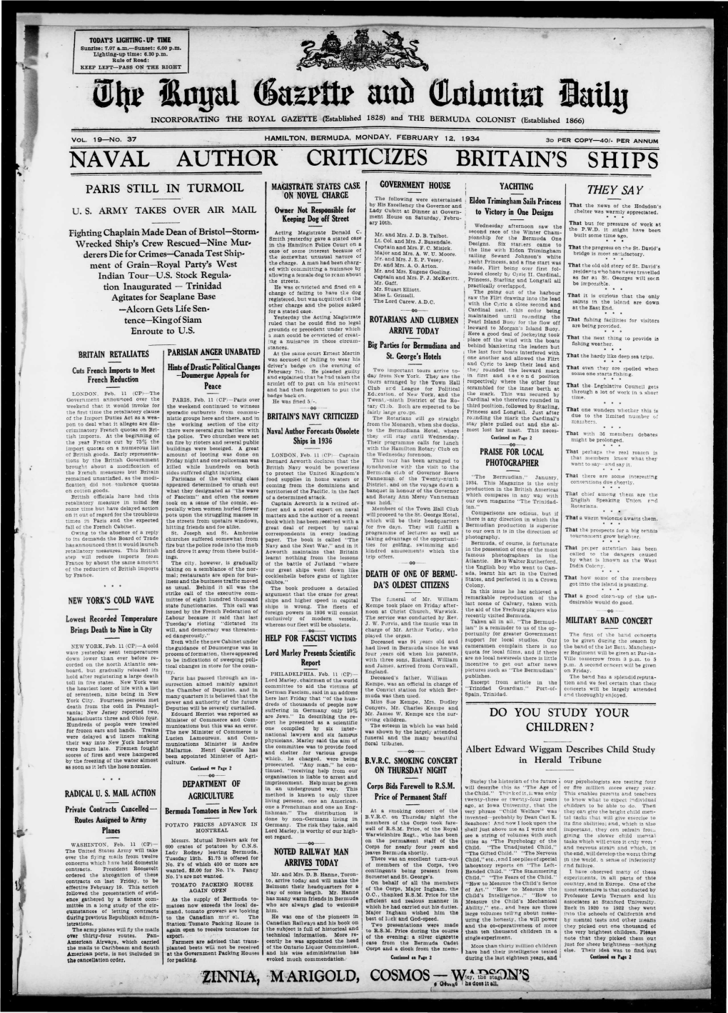 Aft;? Enpl (Saeptte Aitft Qlnlmtiat 'Lathj INCORPORATING Fhe ROYAL GAZETTE -Established 1828) and the BERMUDA COLONIST (Established 1866)