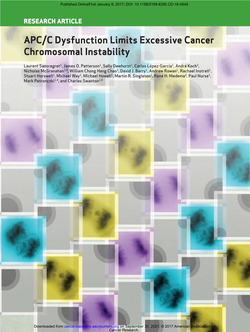 APC/C Dysfunction Limits Excessive Cancer Chromosomal Instability