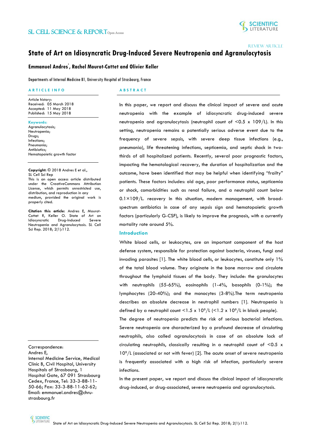 State of Art on Idiosyncratic Drug-Induced Severe Neutropenia and Agranulocytosis