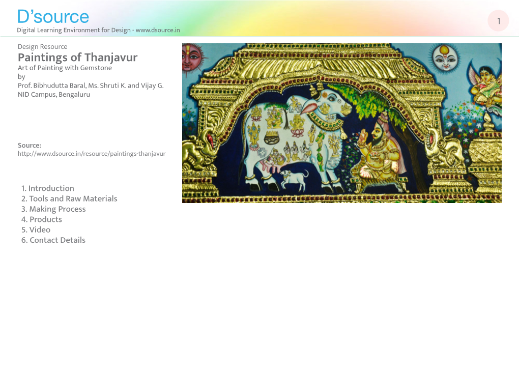 Paintings of Thanjavur Art of Painting with Gemstone by Prof