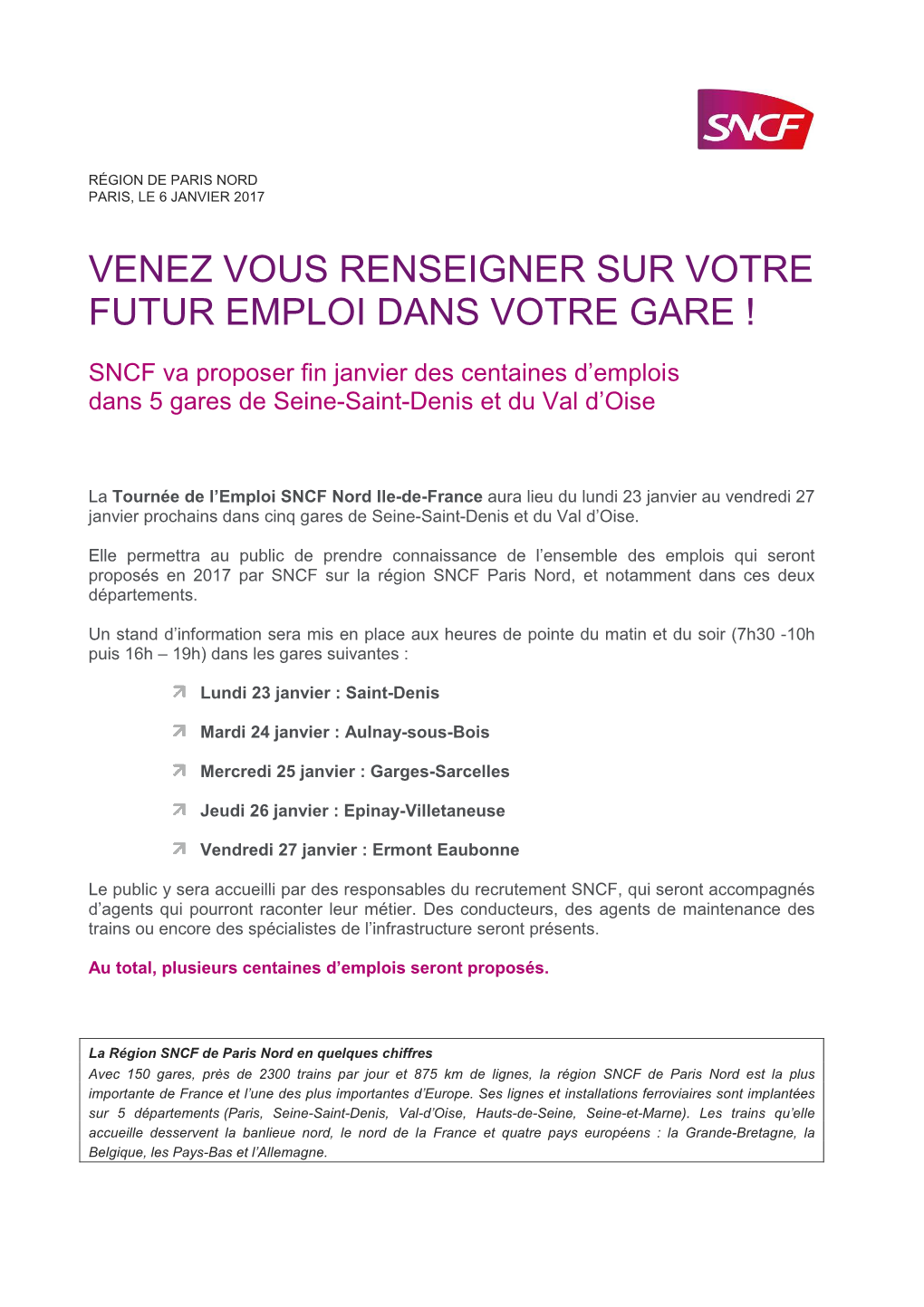 Tournée De L'emploi Nord Ile-De-France