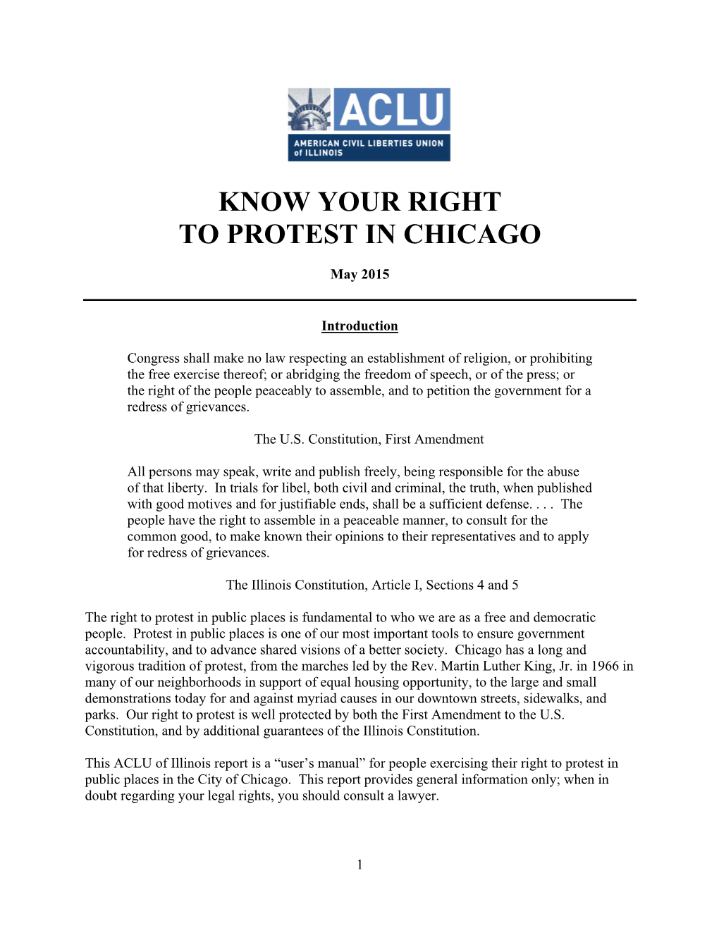 Know Your Right to Protest in Chicago