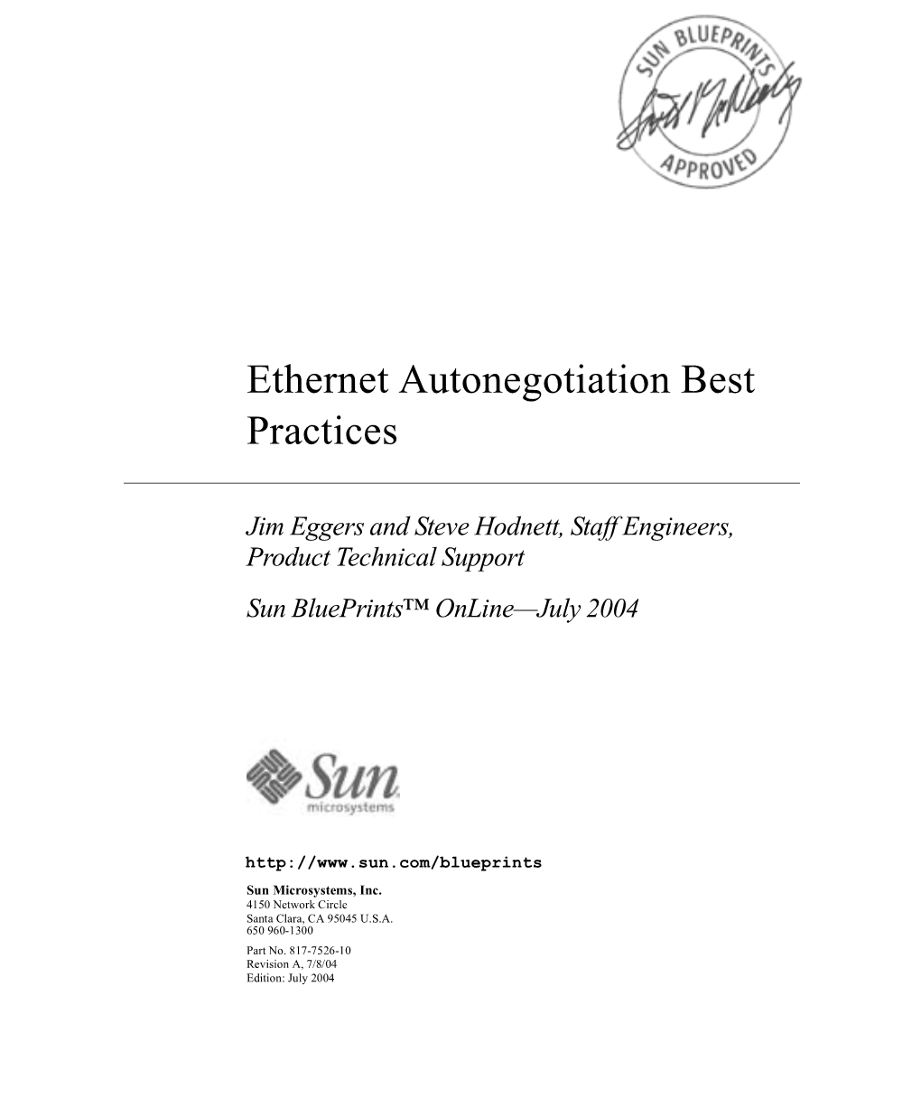 Ethernet Autonegotiation Best Practices