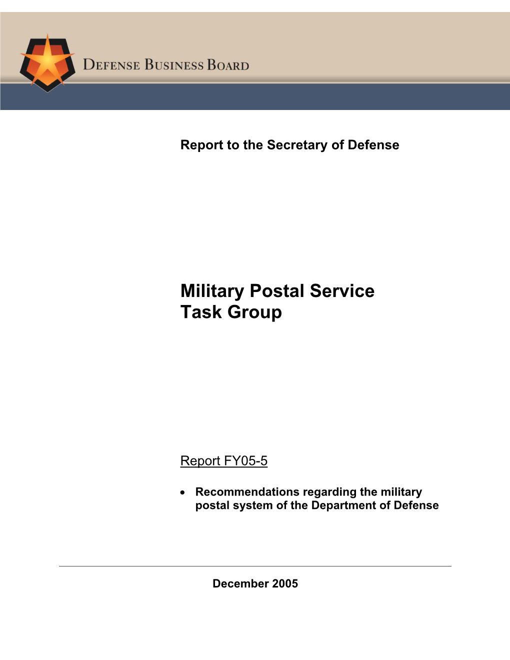 Military Postal Service Task Group