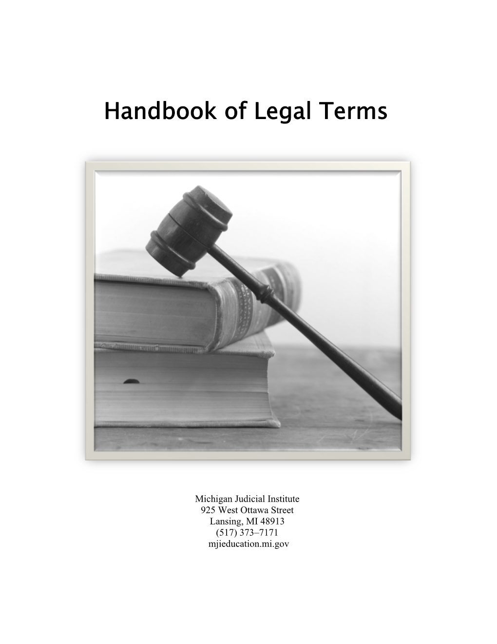 Handbook of Legal Terms