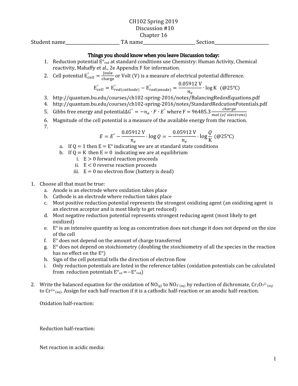 Electrochemistry 2