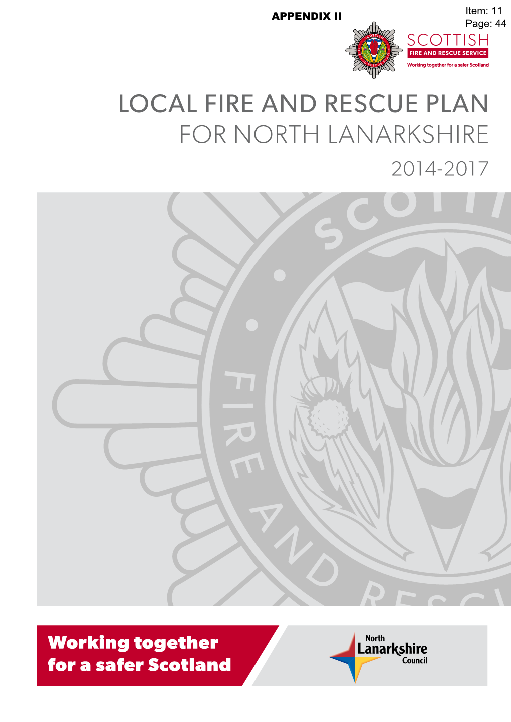 Local Fire and Rescue Plan for North Lanarkshire 2014-2017