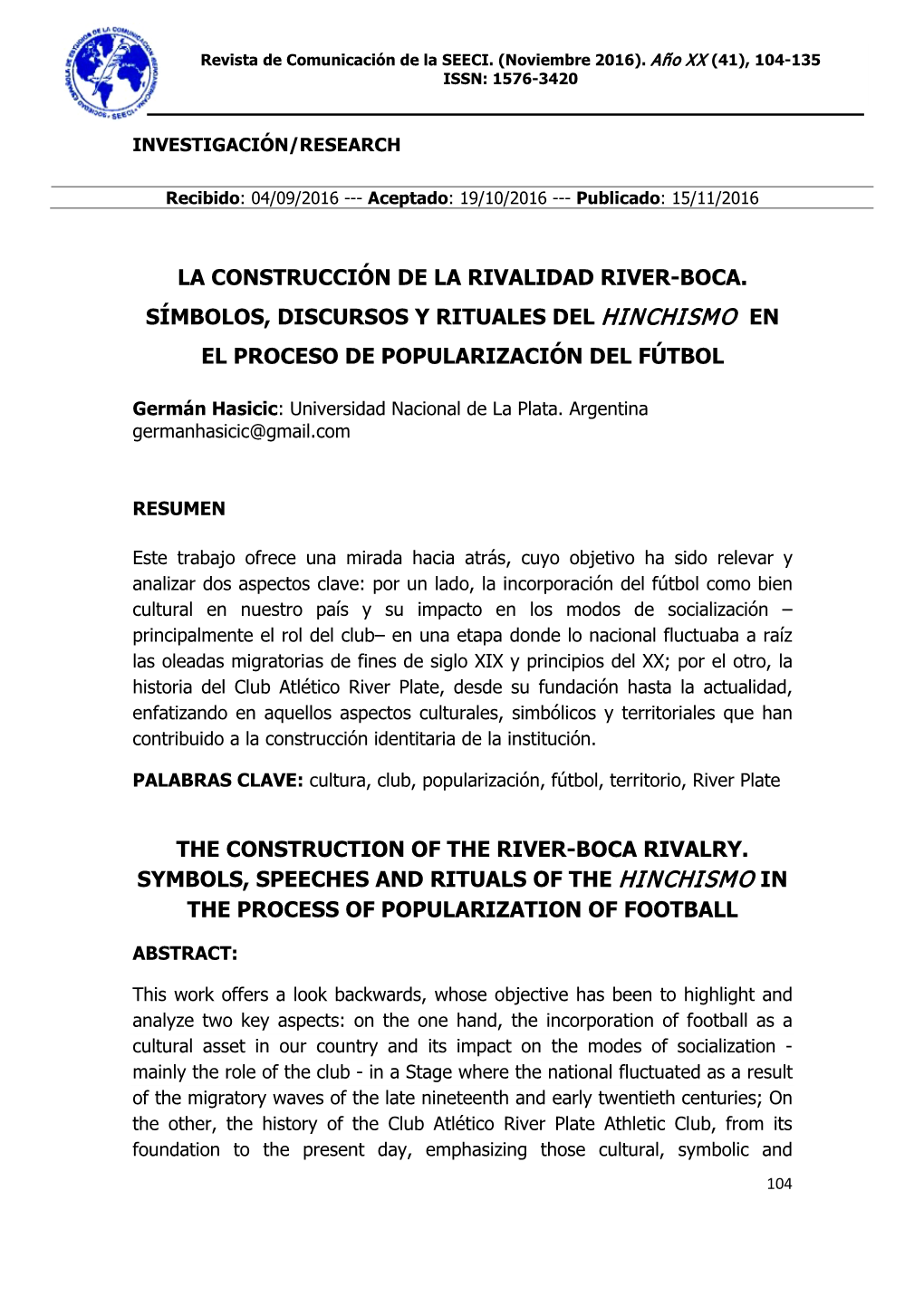 La Construcción De La Rivalidad River-Boca