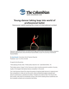 Young Dancer Taking Leap Into World of Professional Ballet Vancouver Native Eyeing the Crown at International Contest