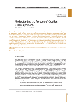 Understanding the Process of Creation: a New Approach DOI: 10.7595/Management.Fon.2017.0021